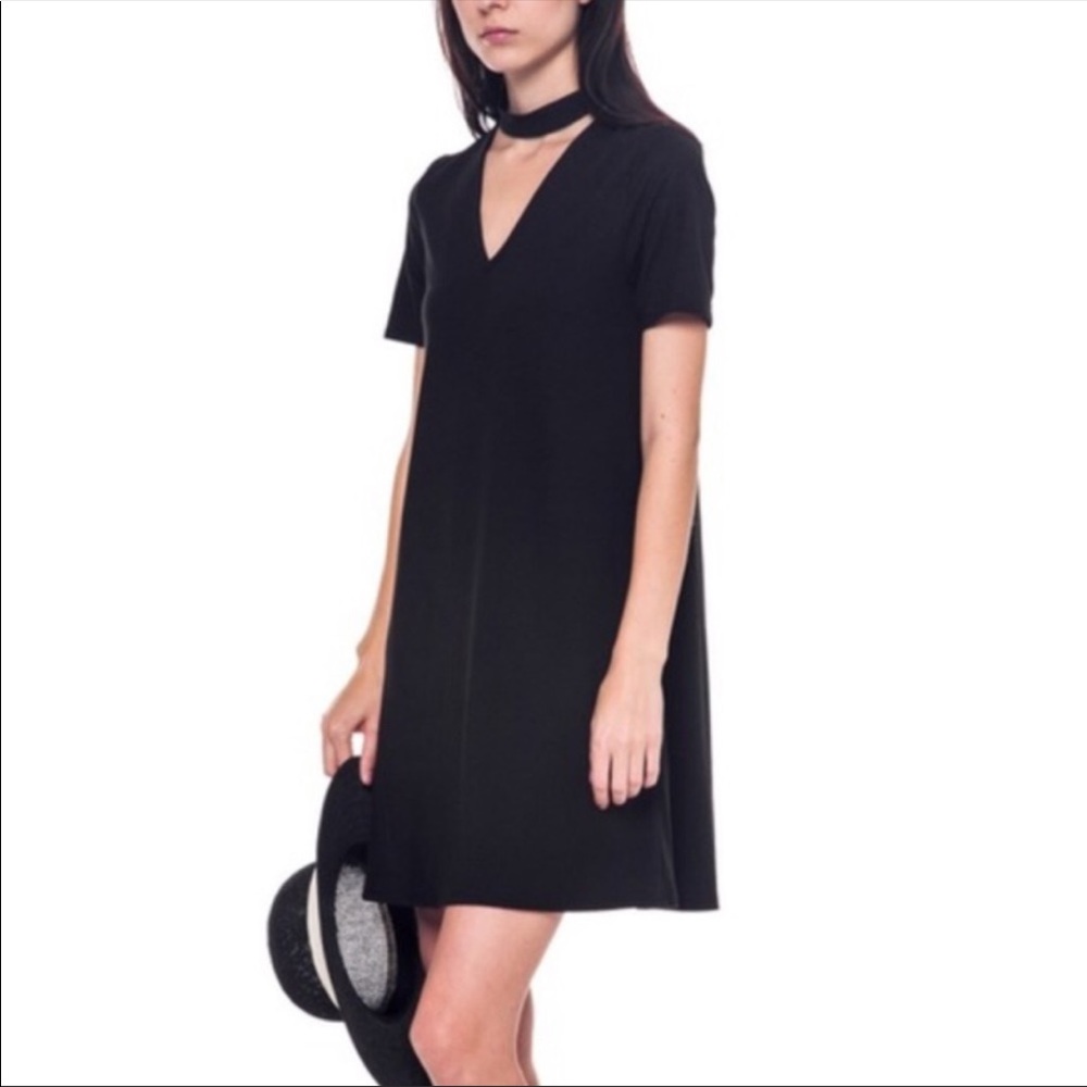 Black Mock Neck Dress - Picture 2 of 5